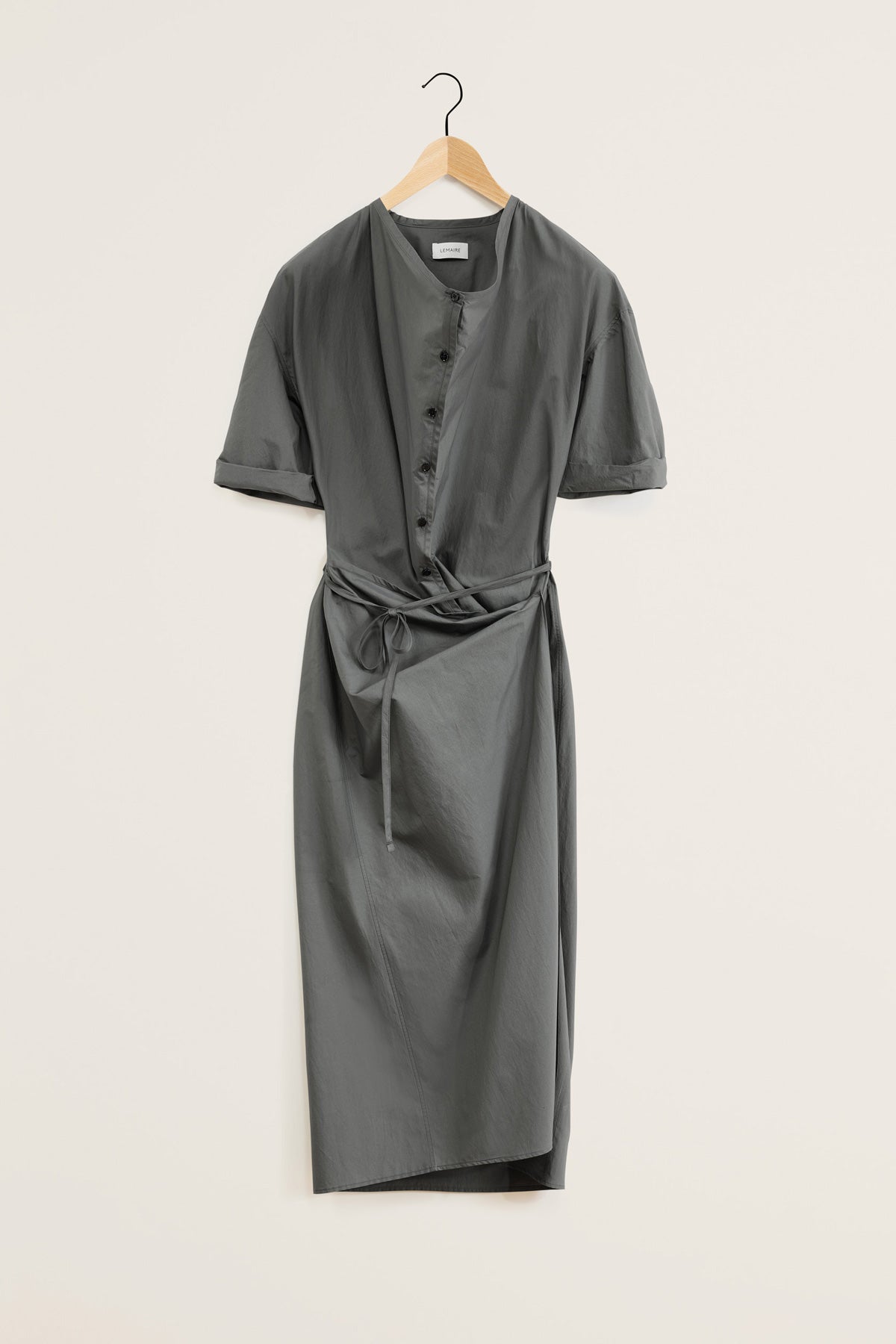 Lemaire — Short Sleeve Wrap Dress / Asphalt